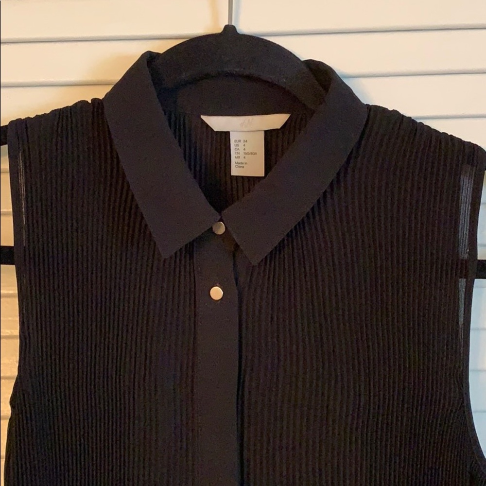 H&M sheer accordion button up